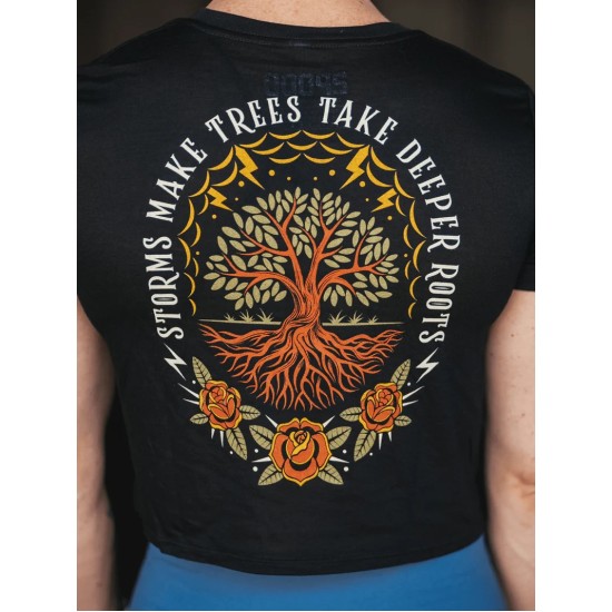 
                                        Дамска спортна тениска Crop T-Shirt- Storm-2POOD