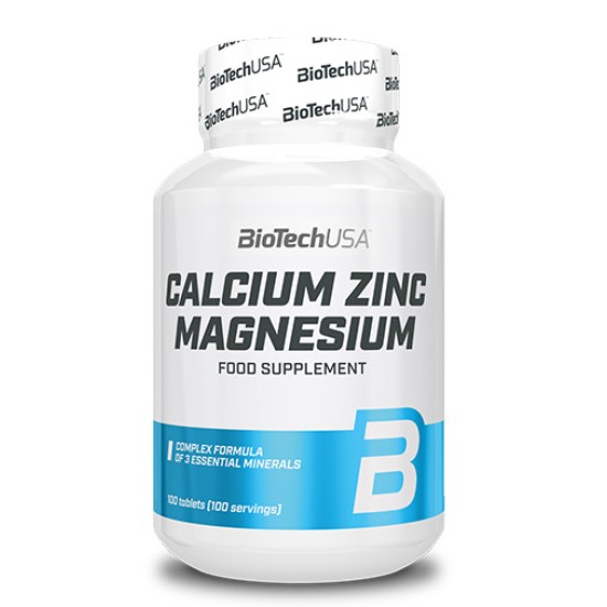 
                                        BIOTECH USA Calcium Zinc Magnesium 100 Tabs