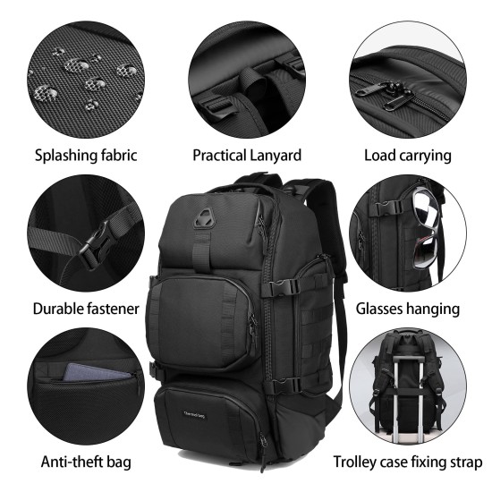 
                                        48L Tactical Sports Backpack – Waterproof with Thermal Pocket and USB Port