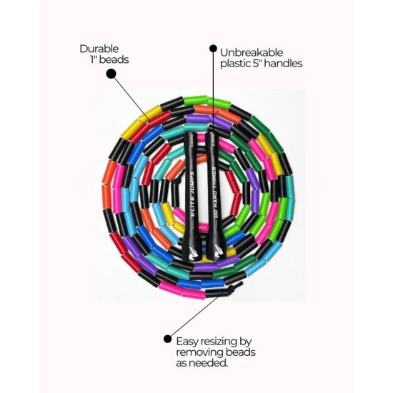 
                                        Rainbow Redux - 1" Beaded Jump Rope- Elite Jumps