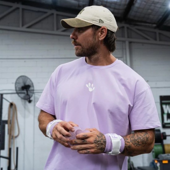 
                                        Мъжка тениска Unisex Oversized Tees - Lavender- Frog