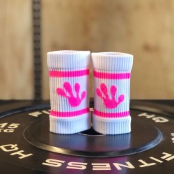 Дълги спортни накитници Frog Sweatbands- Бяло /Розово