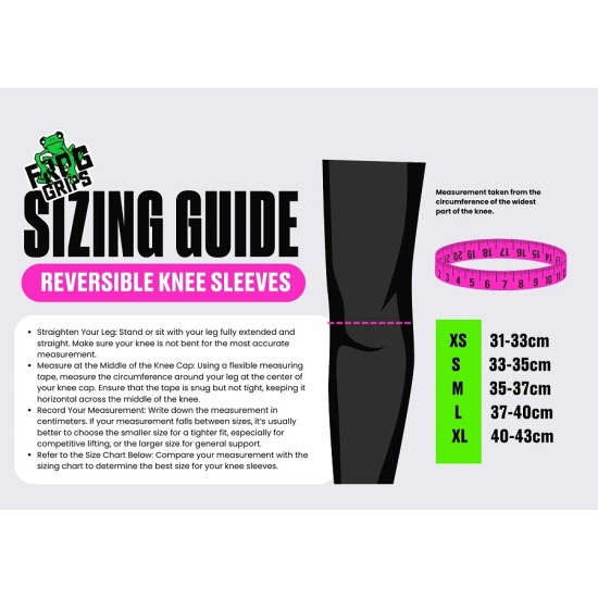 
                                        Knee Sleeves  Reversible Knee Sleeves -FROG- Black/White- Set