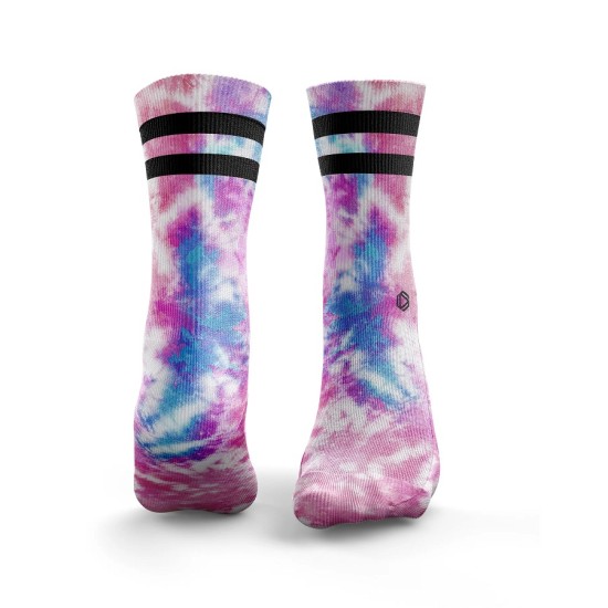 
                                        Sports socks Tie Dye 2Stripe Frozen Pink - Blue- HEXXEE