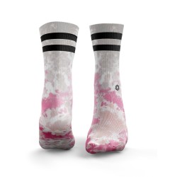 Спортни чорапи Tie Dye 2Stripe Pink - Light Grey- HEXXEE 