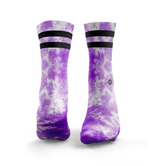 
                                        Sports socks Tie Dye 2Stripe Purple- HEXXEE