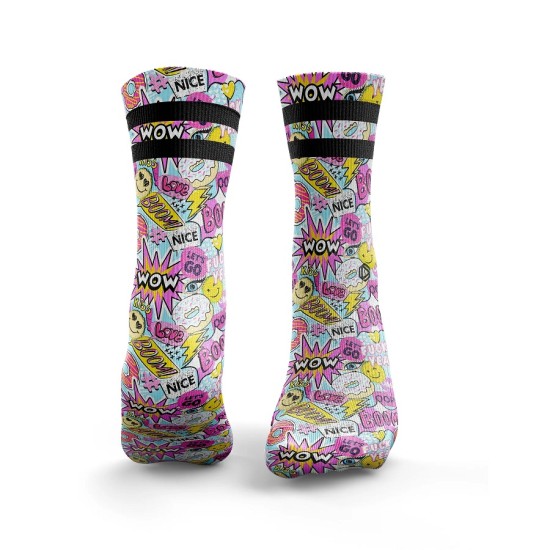 
                                        Спортни чорапи Sticker Bomb - Pink & Blue – HEXXEE
