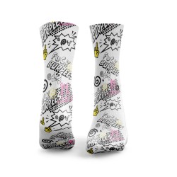 Sports socks  Crew F Burpees White-HEXXEE