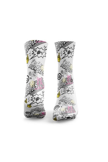 Sports socks  Crew F Burpees White-HEXXEE Cross-Training