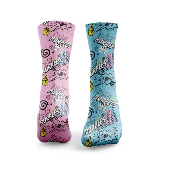 
                                        Спортни чорапи F Burpees Pink & Blue -HEXXEE