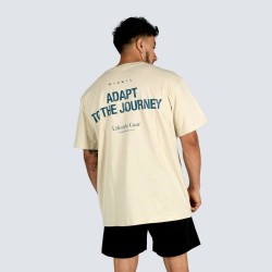 Мъжка тениска Urban Oversize Organic Cotton-Adapt to the Journey-Sandstone- Picsil