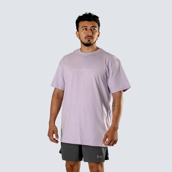 
                                        T-shirt Urban Oversize Organic Cotton-Adapt to the Journey-Lilac- Picsil