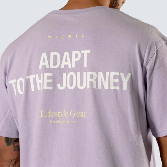 
                                        T-shirt Urban Oversize Organic Cotton-Adapt to the Journey-Lilac- Picsil