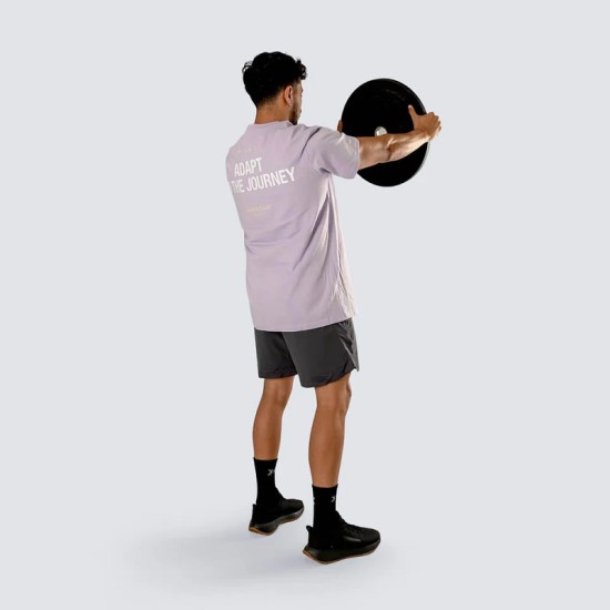 
                                        T-shirt Urban Oversize Organic Cotton-Adapt to the Journey-Lilac- Picsil