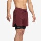
                                        Shorts with compression mesh 2 in 1 man Premium Burgundy -Picsil