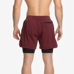 Къси панталони с клин Men's Short 2 in 1 man Premium Burgundy-Picsil