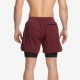 
                                        Shorts with compression mesh 2 in 1 man Premium Burgundy -Picsil