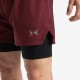 
                                        Shorts with compression mesh 2 in 1 man Premium Burgundy -Picsil