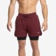 
                                        Shorts with compression mesh 2 in 1 man Premium Burgundy -Picsil