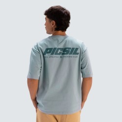 Мъжка тениска Oversize T-Shirt Men Lifestyle AW25-Aqua-Picsil 