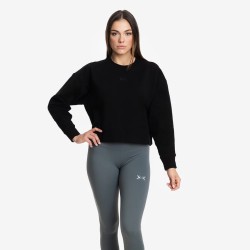 Дамска спортна блуза Picsil Crop Jersey Sweatshirt-Черна