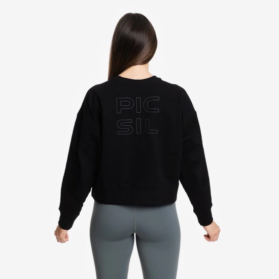 
                                        Дамска спортна блуза Picsil Crop Jersey Sweatshirt-Черна