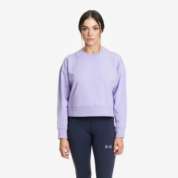 Women's Picsil Crop Jersey Sweatshirt-Lilac