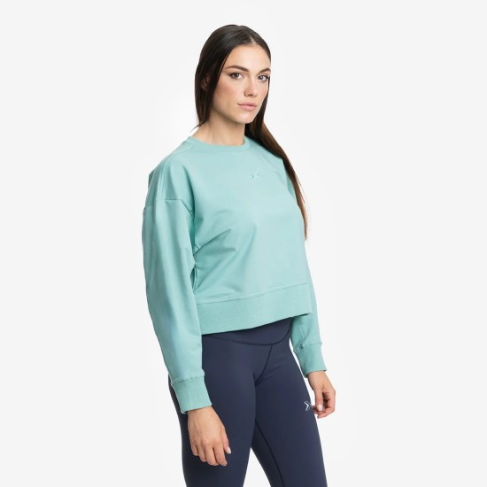 
                                        Дамска спортна блуза Picsil Crop Jersey Sweatshirt- Cyan