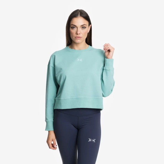 
                                        Дамска спортна блуза Picsil Crop Jersey Sweatshirt- Cyan