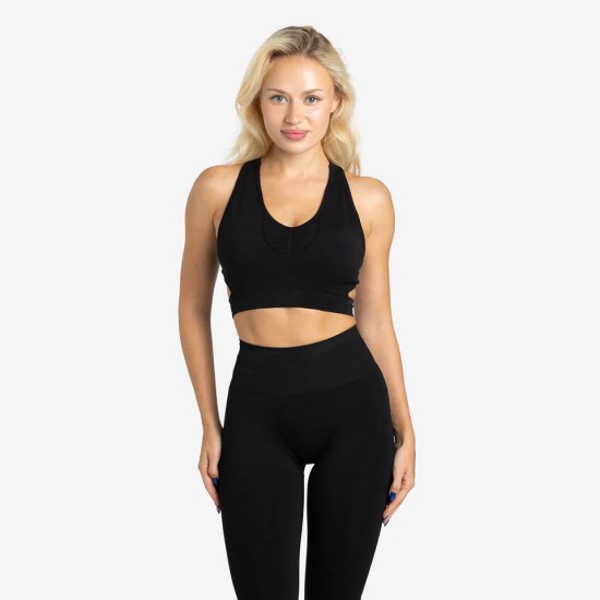 
                                        Women Sports Bra with V-Neck Tank Sports Black Picsil - Perfect for Cross-Training and Fitness