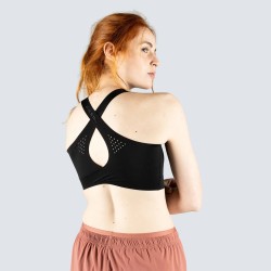 Безшевен спортен сутиен за жени Flow Seamless Bra-Черно- Picsil