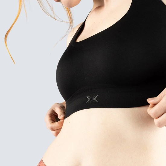 
                                        Безшевен спортен сутиен за жени Flow Seamless Bra-Черно- Picsil