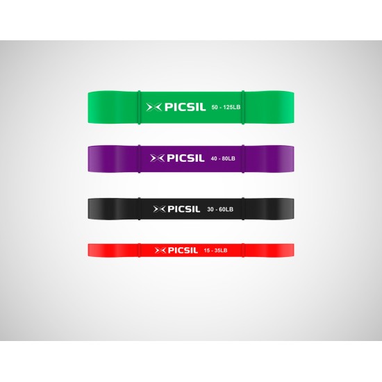 
                                        Тренировъчни ластици Picsil  Лилав #3- 18-36 кг.