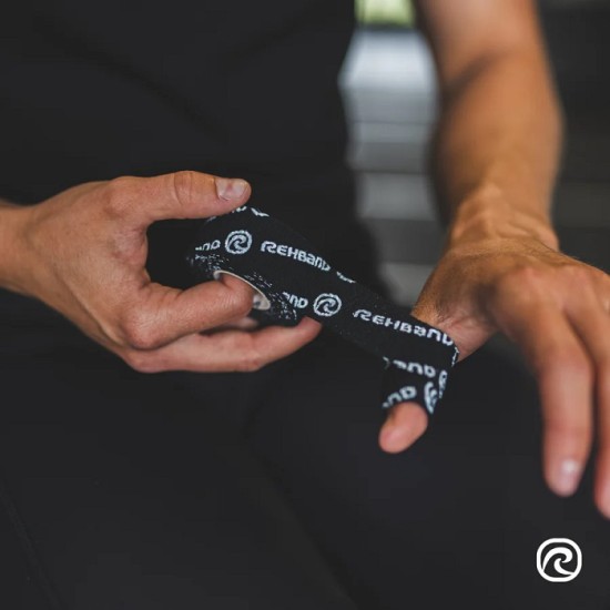 
                                        Тейп за пръсти RX Athletic Power-Wrap 25mm, Hookgrip Tape-REHBAND-3бр в опаковка Черен