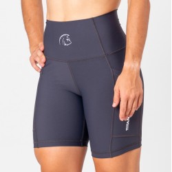 AuraLux 6″ High-Waisted Shorts (Core Slate Grey) Titan Box Wear 