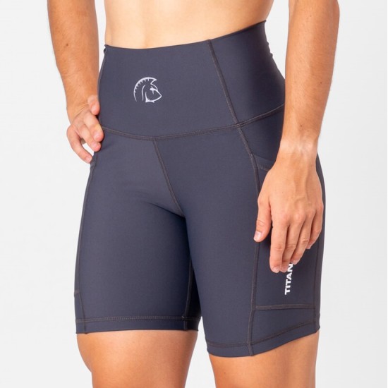 
                                        AuraLux 6″ High-Waisted Shorts (Core Slate Grey) Titan Box Wear 