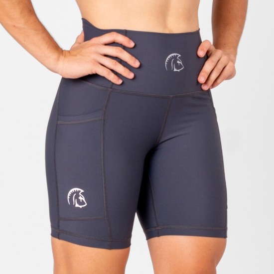 
                                        AuraLux 6″ High-Waisted Shorts (Core Slate Grey) Titan Box Wear 