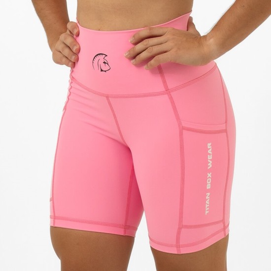 
                                        AuraLux 6″ High-Waisted Shorts (Core Glory Pink) Titan Box Wear
