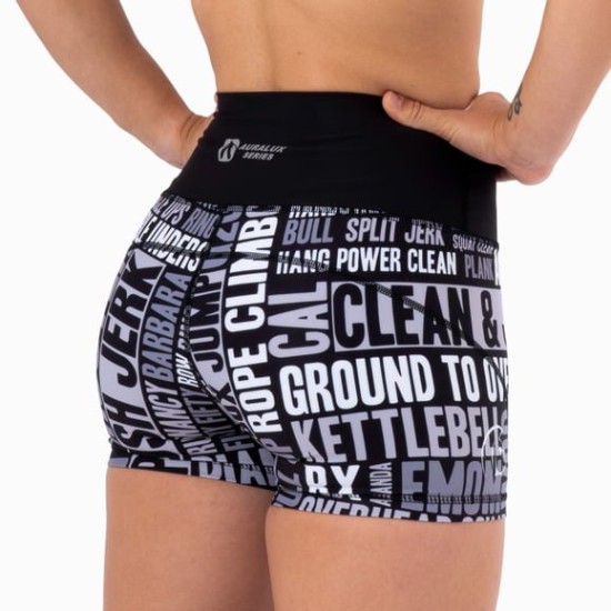 
                                        AuraLux Booty High-Waisted Shorts (Box Lingo 3 Dark) Titan box Wear