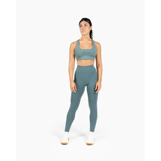 
                                        Спортно бюстие HOLO с ниско деколте -Зелено- Velites