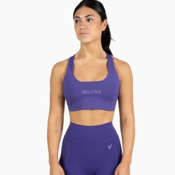 Спортно бюстие HOLO с ниско деколте -тъмно лилаво- Velites