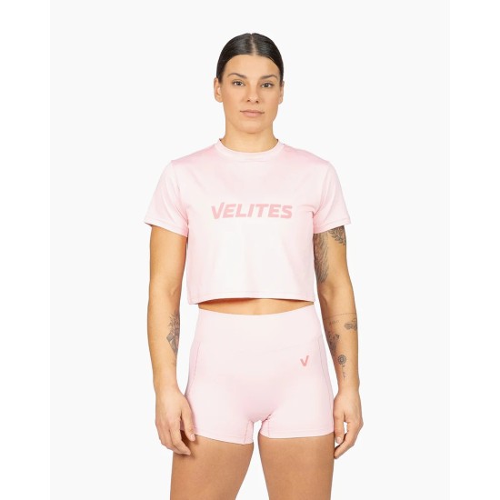 
                                        Къс клин HOLO  – висока талия, дишащ, за интензивни тренировки-Bubblegum-Velites