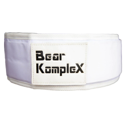 Bear KompleX "APEX" Premium Leather Velcro Weight Lifting Belt   White 