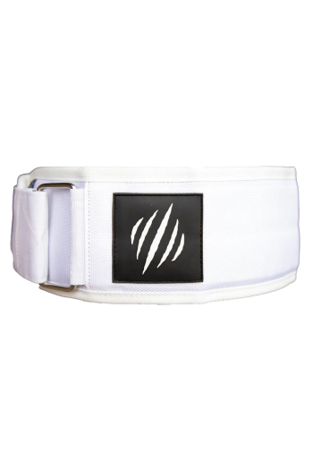 Bear KompleX "APEX" Premium Leather Velcro Weight Lifting Belt   White Cross-Training