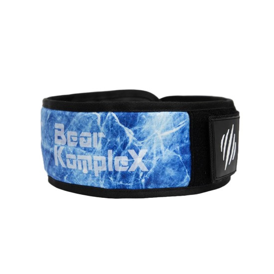 
                                        Bear KompleX "APEX" Premium Leather Velcro Weight Lifting Belt  -Subzero Blue