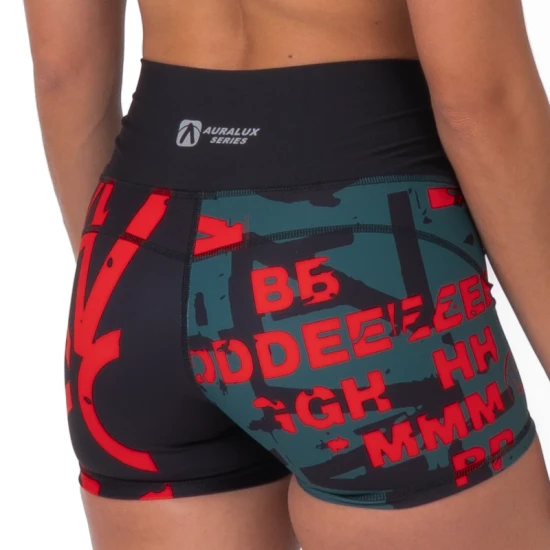 
                                        Дамски къс клин Titan Box Wear AuraLux Booty с висока талия – Core Pulse Green/Orange