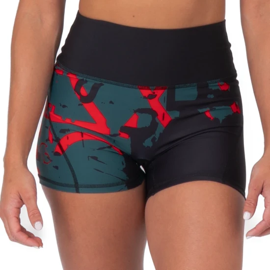 
                                        Дамски къс клин Titan Box Wear AuraLux Booty с висока талия – Core Pulse Green/Orange