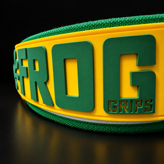 
                                        Колан за вдигане на тежести Frog Lifting Belt Green and Gold – Frog Grips